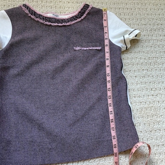 Tristan Pink & White Mixed Materials T-Shirt Made in Canada Size XS - Picture 9 of 10